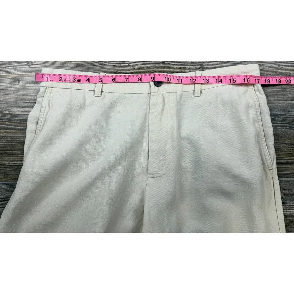Tommy Bahama Linen/Lyocell Pants 35x32 FITS 35/31 Beige Relaxed Fit Beach Casual